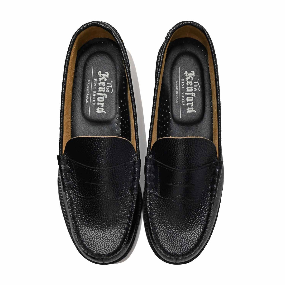 The Kenford Fineshoes】EMBOSSED LOAFERS Black Scotch Grain – briwn