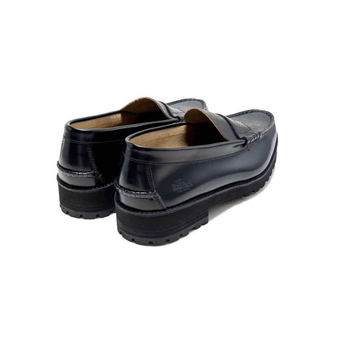 MENS TANK SOLE LOAFERS / BLACK PAISLEY The Kenford Fineshoes】TANK