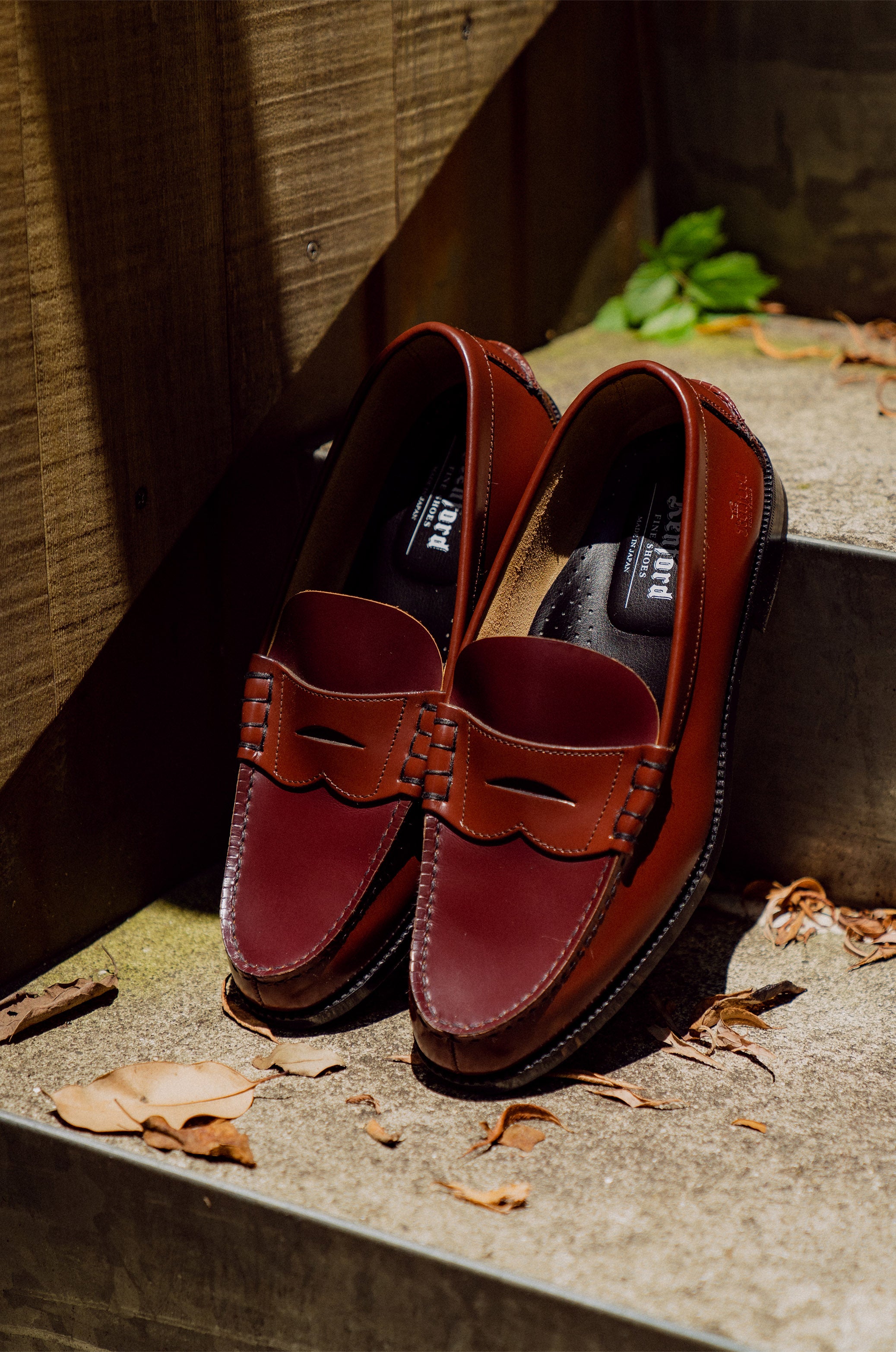 【3rd Anniv. The Kenford Fineshoes Combi Loafers Brown/Wine】