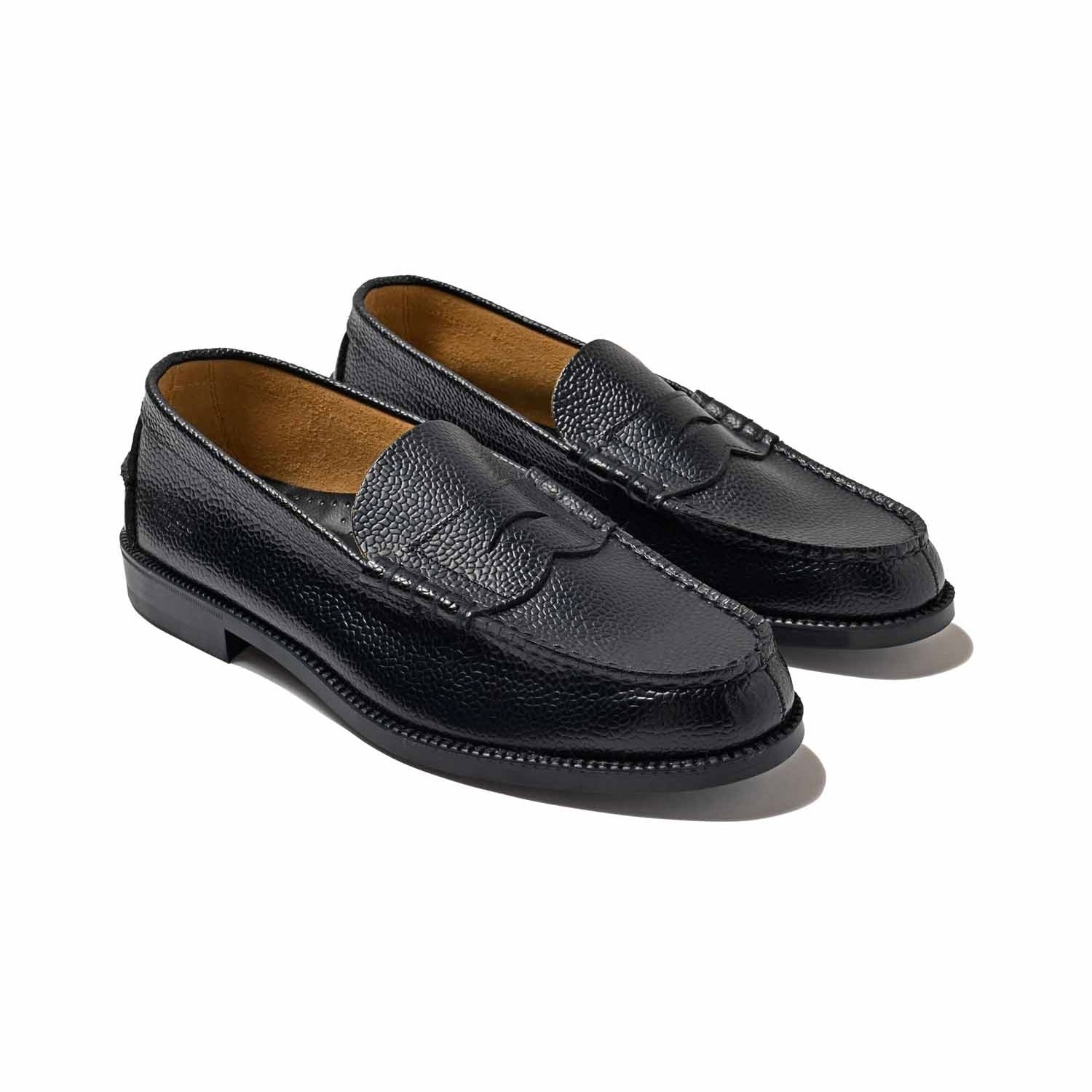 The Kenford Fineshoes】EMBOSSED LOAFERS Black Scotch Grain – briwn