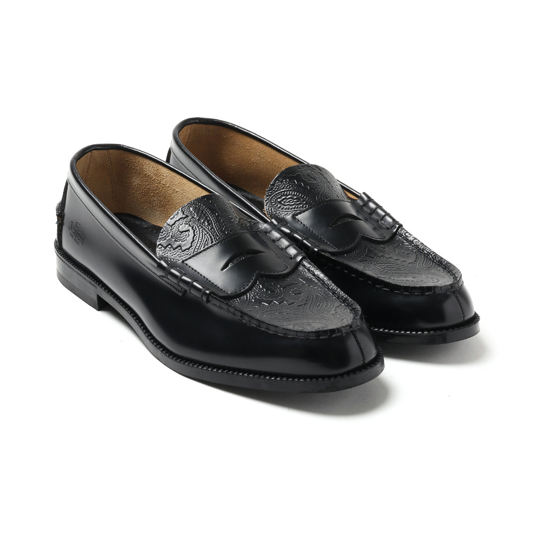 The Kenford Fineshoes】EMBOSSED LOAFERS Black Black Paisley – briwn