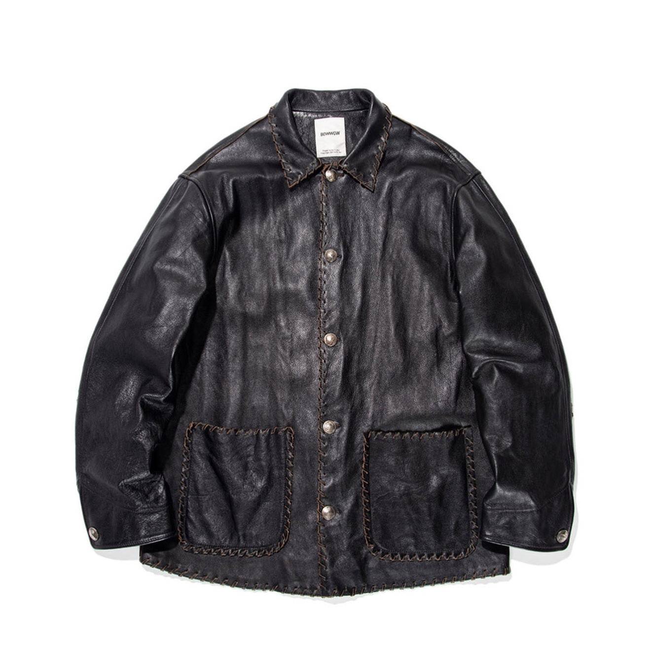 BOW WOW】LEATHER WOVEN CHORE COAT – briwn